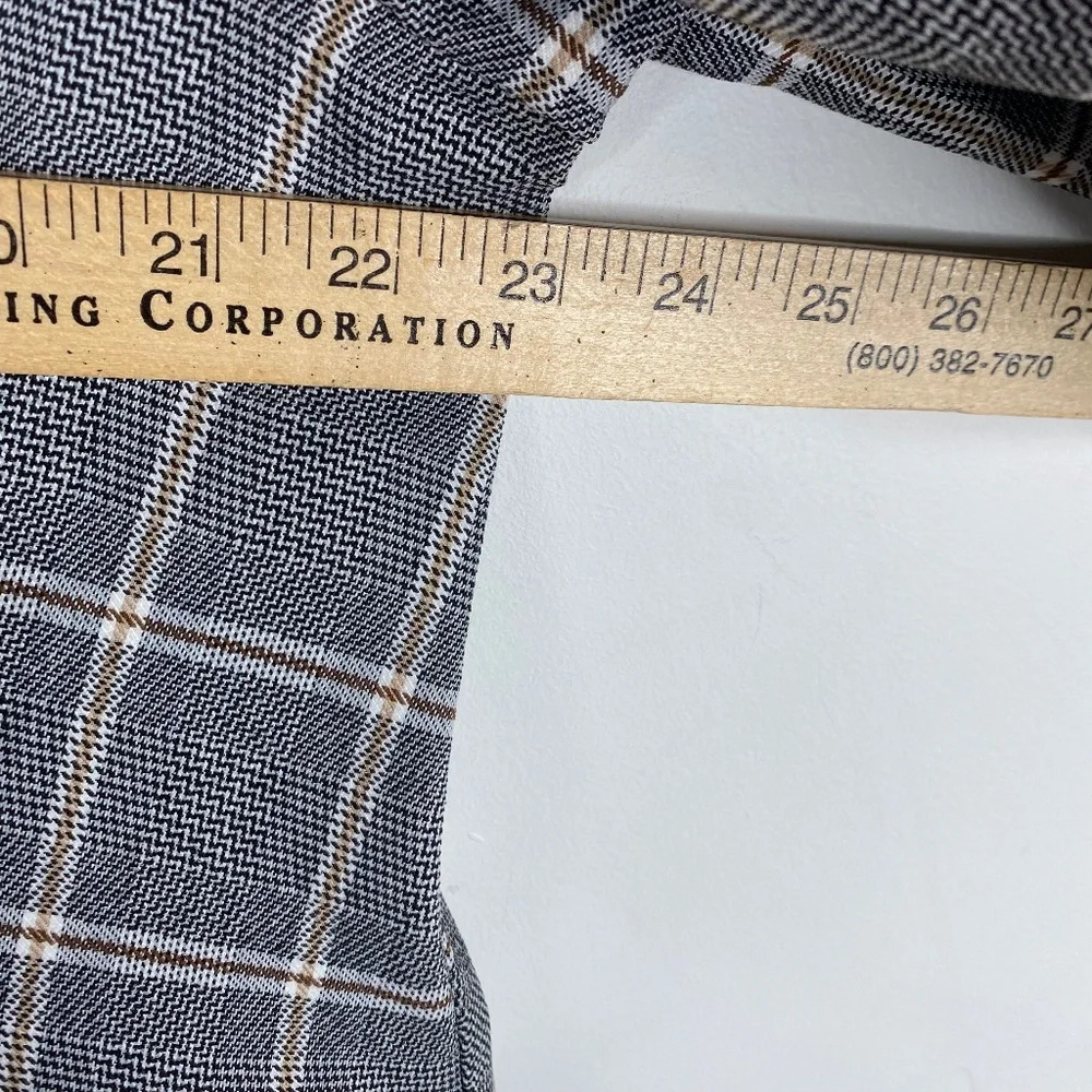 Adrianna Papell EUC Women's Gray Plaid Longline Academic Classic Preppy Coat - Picture 9 of 11